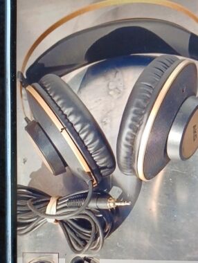 Over-Ear Wired Headphones in Black and Gold